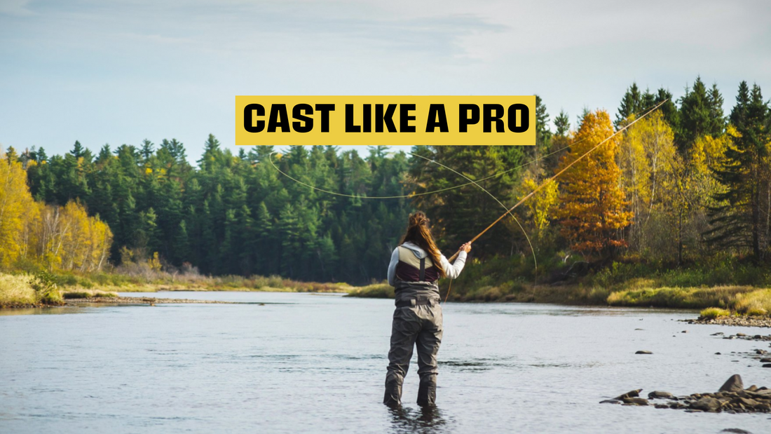 Angler demonstrating the proper casting technique with a fishing rod, focusing on posture, grip, and smooth motion for an accurate cast.